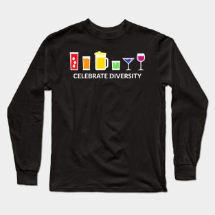 Rainbow Lgbt Drinking Celebrate Diversity Beer Long Sleeve T-Shirt